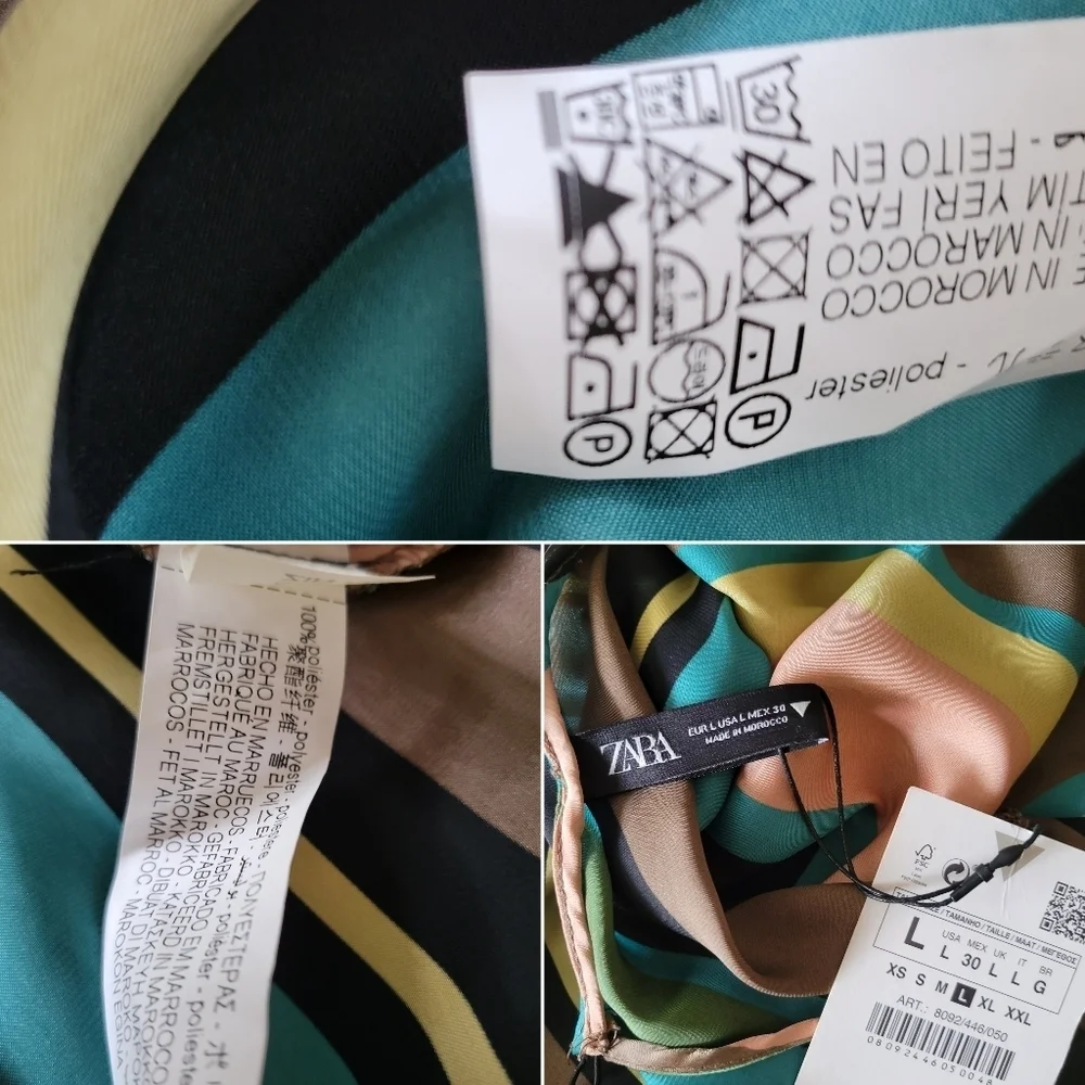 ZARA // fashion blogger fave chevron print satin effect midi dress - Picture 15 of 16